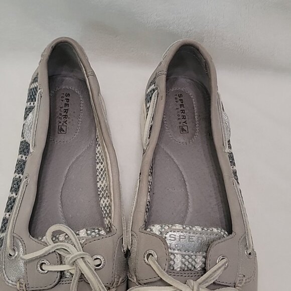 Sperry Top Siders Grey And Silver Flats Size 9 - Picture 3 of 10
